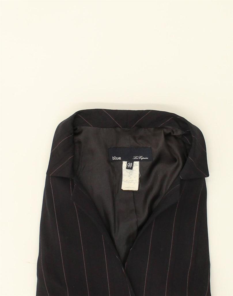 LES COPAINS Womens 3 Button Blazer Jacket IT 46 Large Black Striped | Vintage Les Copains | Thrift | Second-Hand Les Copains | Used Clothing | Messina Hembry 