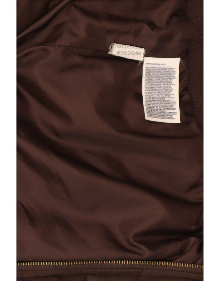 Tommy Hilfiger Womens Bomber Padded Jacket UK 10 Small Brown Polyester