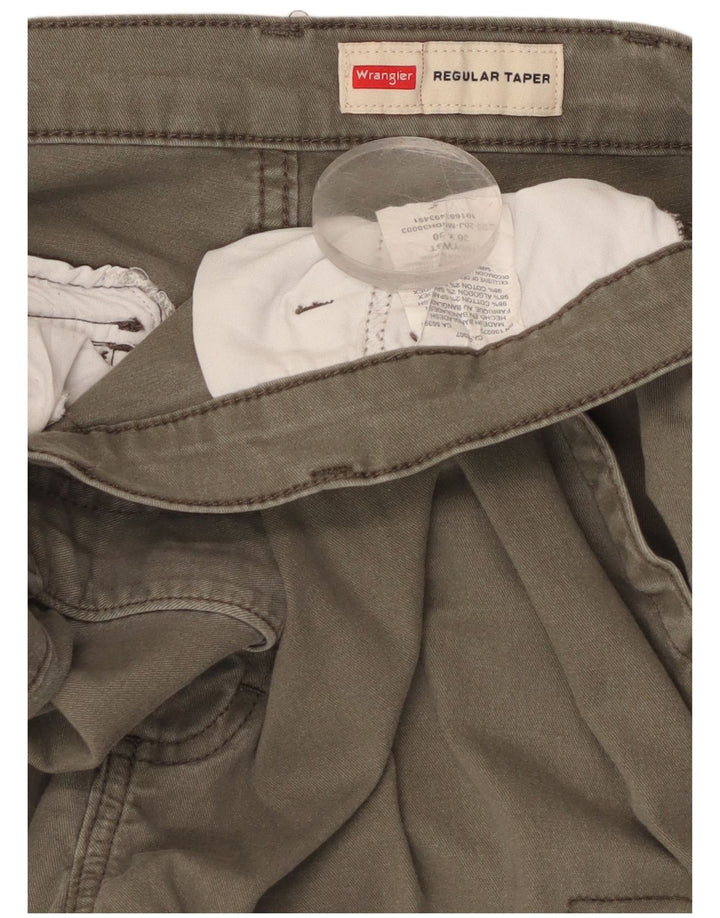 Wrangler Mens Regular Tapered Cargo Trousers W36 L30 Green Cotton