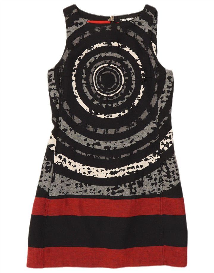 DESIGUAL Womens Sleeveless Sheath Dress EU 38 Medium Black Geometric