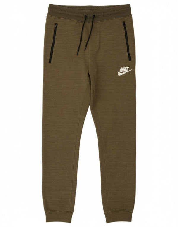 Nike Mens Tracksuit Trousers Joggers Small Khaki Cotton