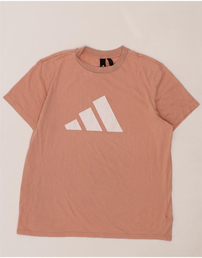 ADIDAS Womens Graphic T-Shirt Top UK 16 Large Pink Cotton Vintage Adidas and Second-Hand Adidas from Messina Hembry 