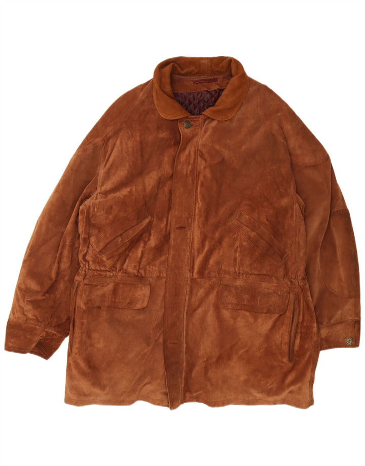 Vintage Mens Suede Overcoat UK 40 Large Brown