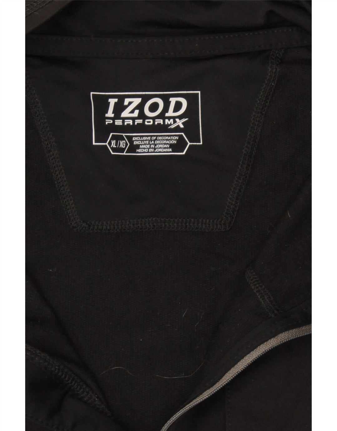 IZOD Mens Big & Tall Zip Neck Pullover Tracksuit Top XL Black Polyester Vintage Izod and Second-Hand Izod from Messina Hembry 