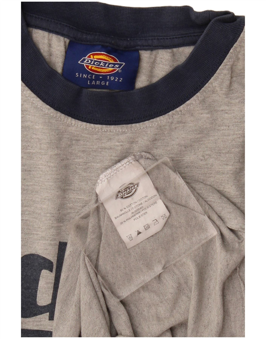 DICKIES Womens Graphic T-Shirt Top UK 16 Large Grey Cotton