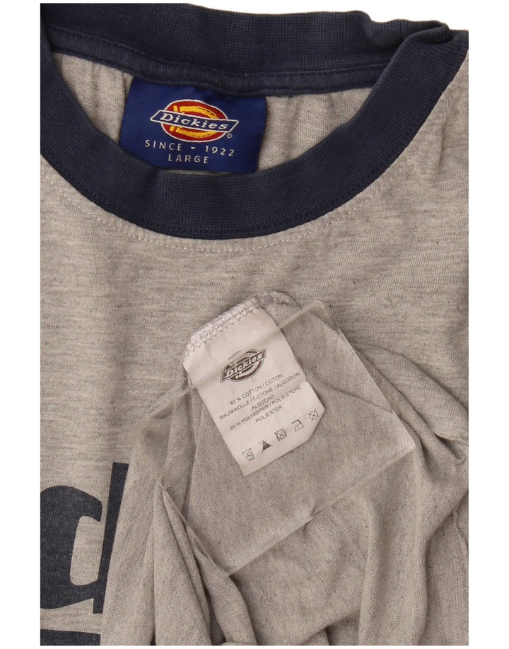 DICKIES Womens Graphic T-Shirt Top UK 16 Large Grey Cotton