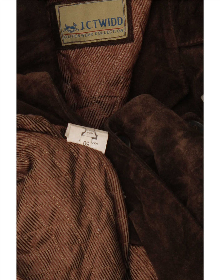 J. C. Twidd Mens Suede Windbreaker Coat IT 50 Large Brown Leather