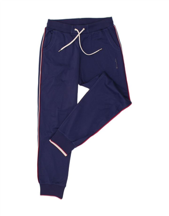 CHAMPION Womens Tracksuit Trousers Joggers UK 12 Medium Blue Polyester Vintage Champion and Second-Hand Champion from Messina Hembry 