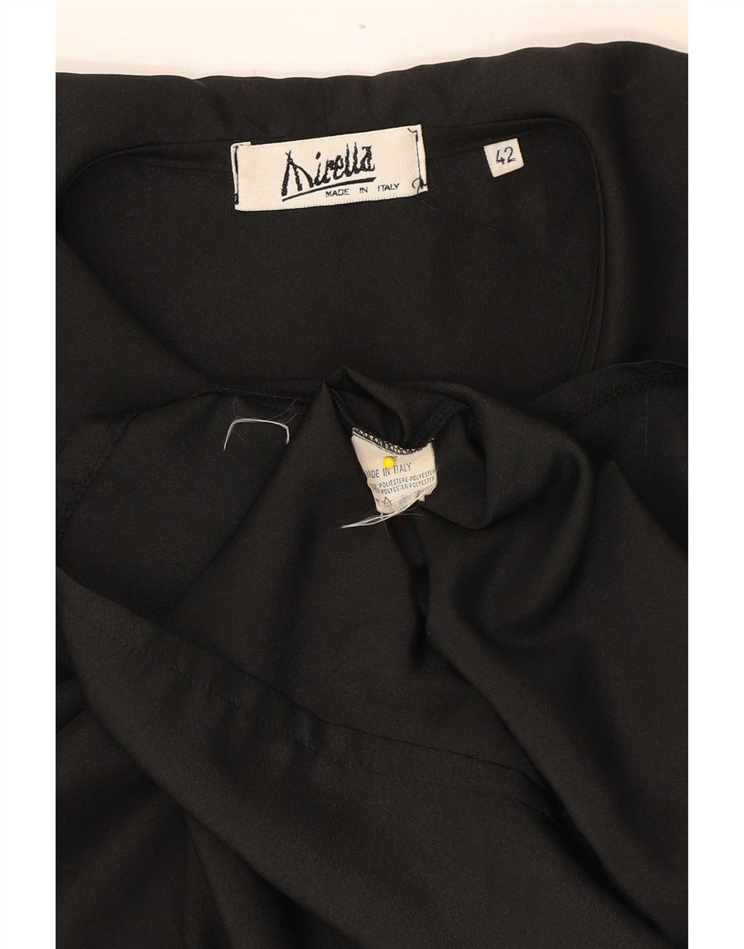 Mirella Womens Front Tie Shirt Blouse IT 42 Medium Black Polyester