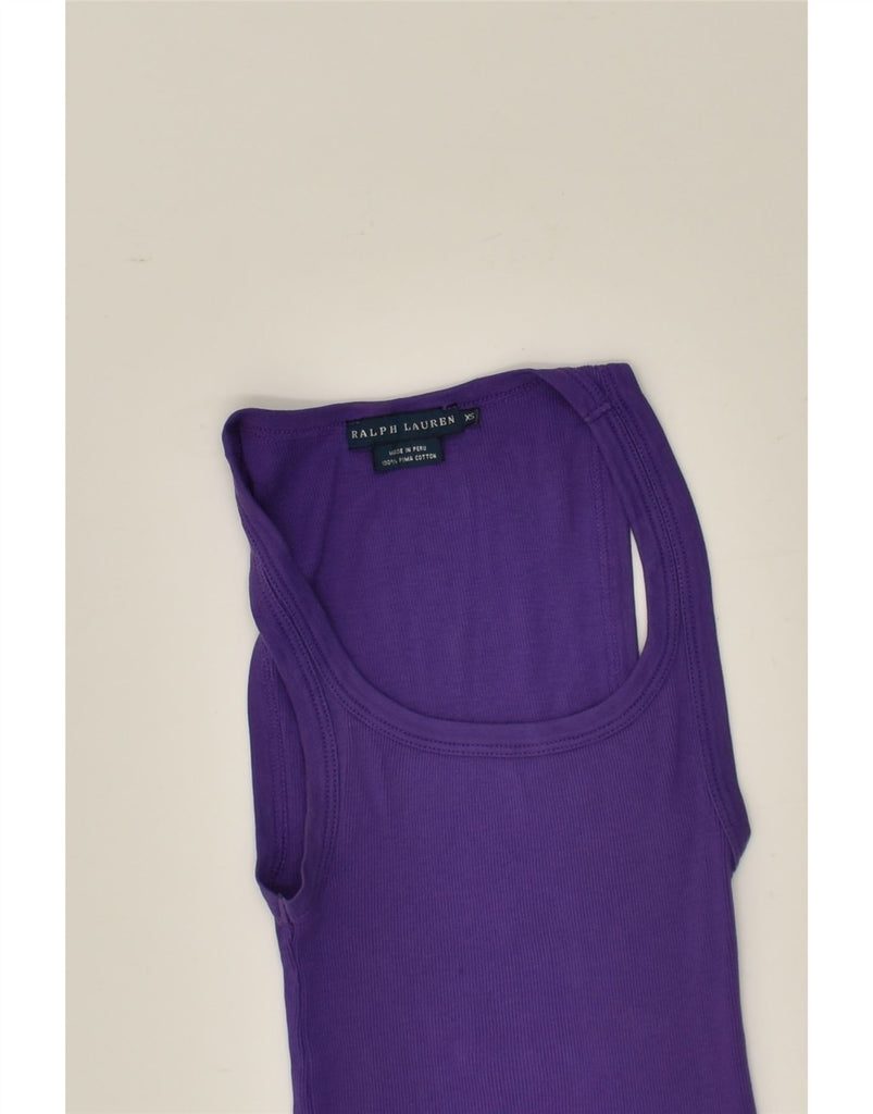 RALPH LAUREN Womens Vest Top UK 4 XS Purple Cotton | Vintage Ralph Lauren | Thrift | Second-Hand Ralph Lauren | Used Clothing | Messina Hembry 