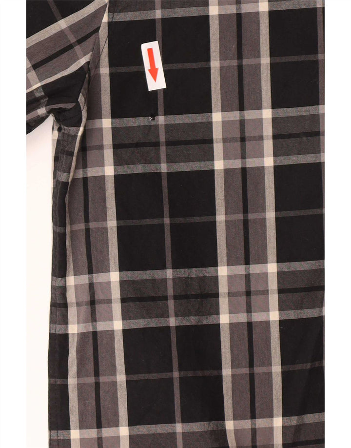 Lyle & Scott Mens Shirt Small Black Check Cotton