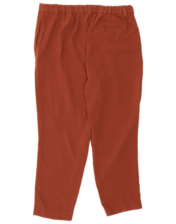 Marks & Spencer Womens Pegged Cropped Trousers UK 14 Large W32 L25 Brown
