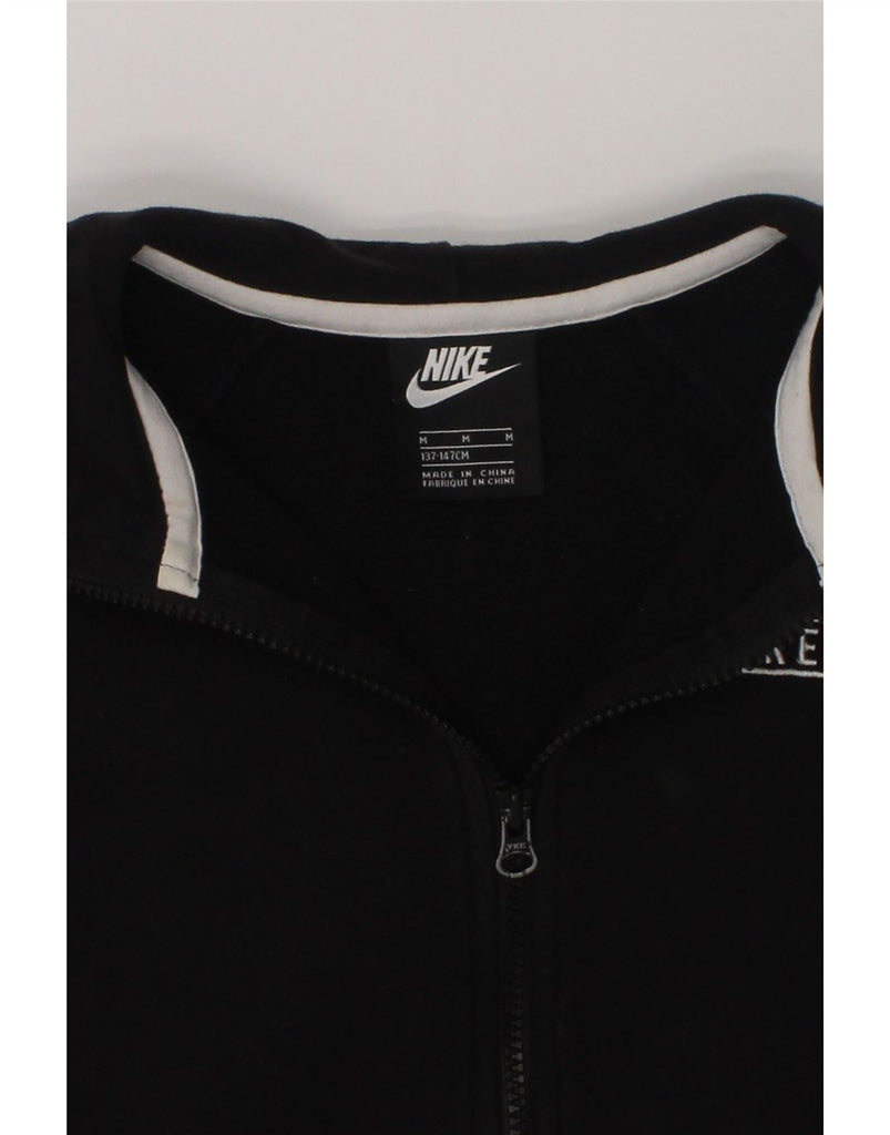 NIKE Boys Graphic Zip Hoodie Sweater 10-11 Years Medium Black Cotton | Vintage Nike | Thrift | Second-Hand Nike | Used Clothing | Messina Hembry 