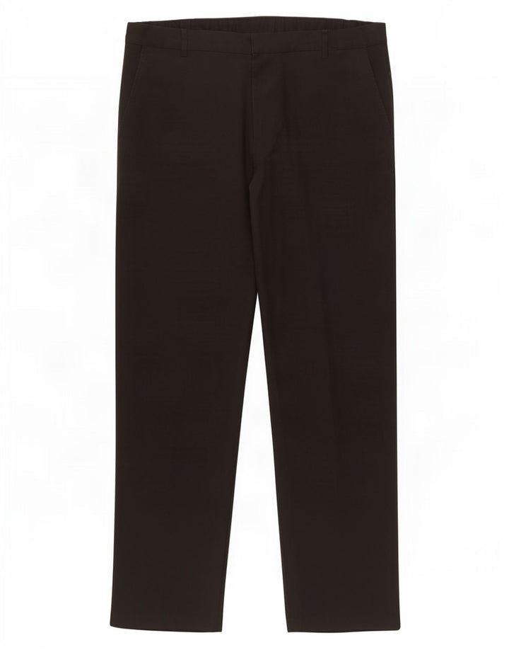 Marks & Spencer Mens Straight Suit Trousers W36 L30 Black Polyester