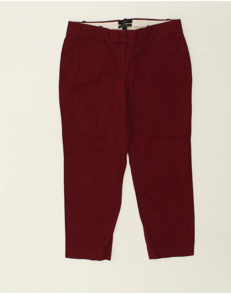 J. CREW Womens Capri Chino Trousers US 4 Small W28 L23  Maroon Cotton | Vintage J. Crew | Thrift | Second-Hand J. Crew | Used Clothing | Messina Hembry 