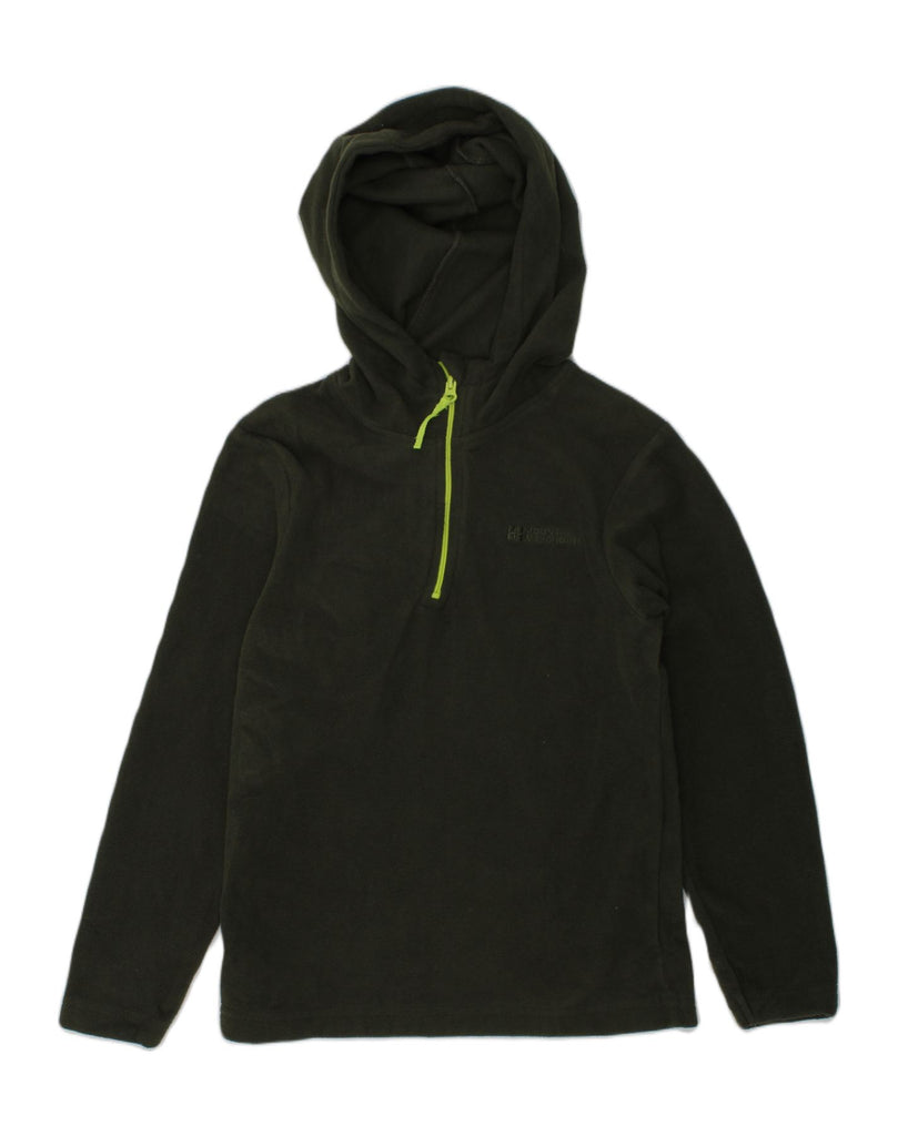 MOUNTAIN WAREHOUSE Boys Hooded Zip Neck Fleece Jumper 7-8 Years Green | Vintage Mountain Warehouse | Thrift | Second-Hand Mountain Warehouse | Used Clothing | Messina Hembry 