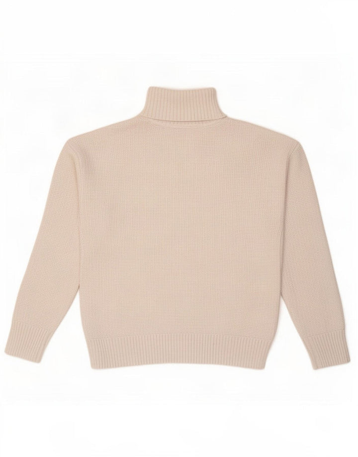 Marks & Spencer Womens Roll Neck Jumper Sweater UK 16 Large Beige Polyester