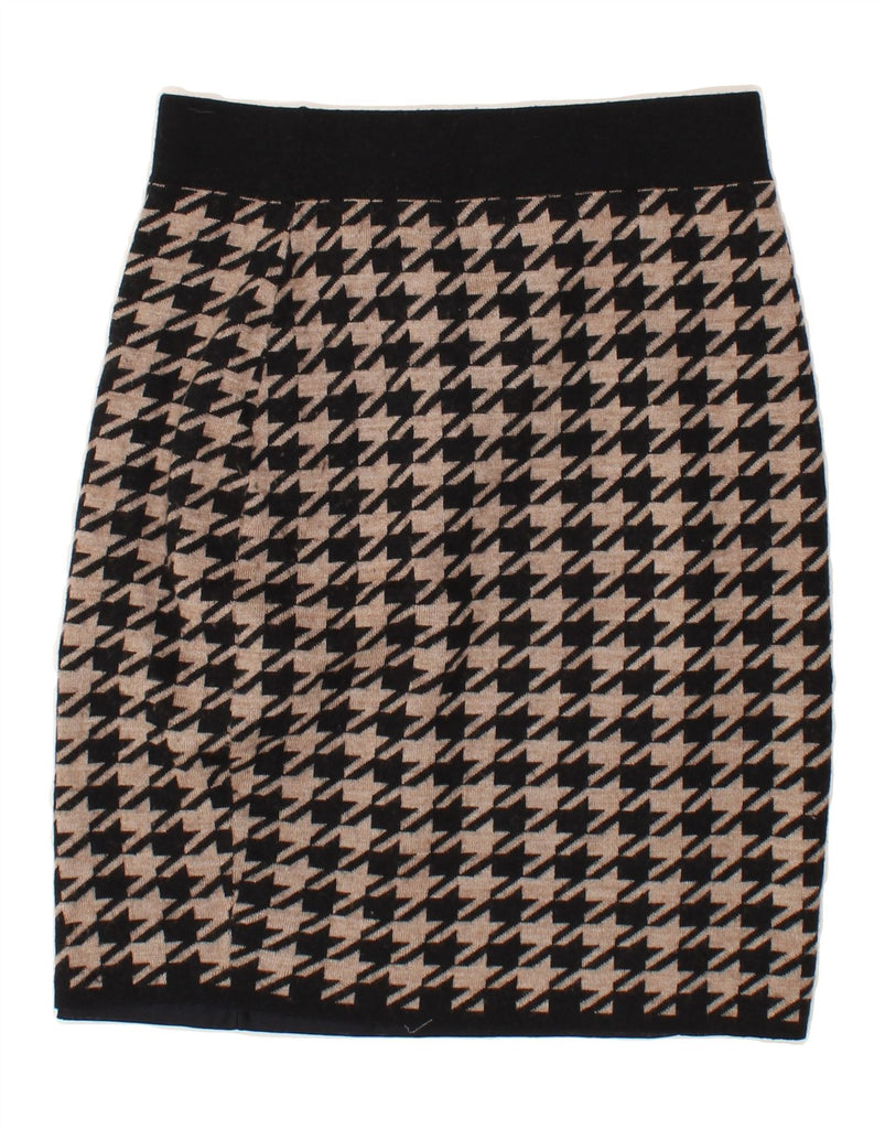 VINTAGE Womens Pencil Skirt Large W29 Beige Houndstooth Vintage Vintage and Second-Hand Vintage from Messina Hembry 