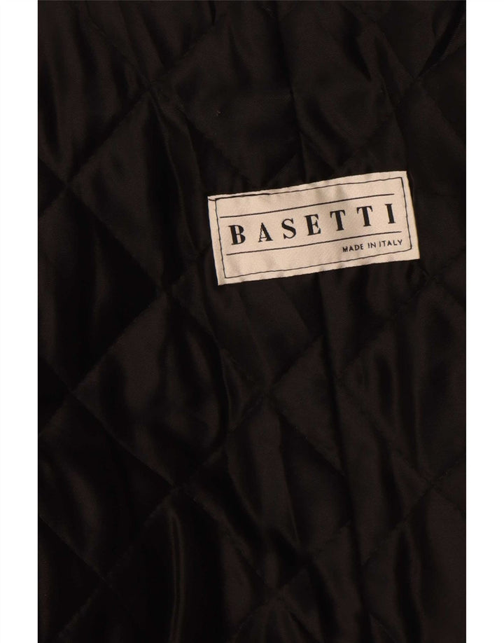 Basetti Womens Leather Coat UK 14 Medium Black