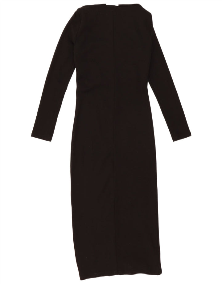 ZARA Womens Long Sleeve Maxi Dress UK 14 Large Black