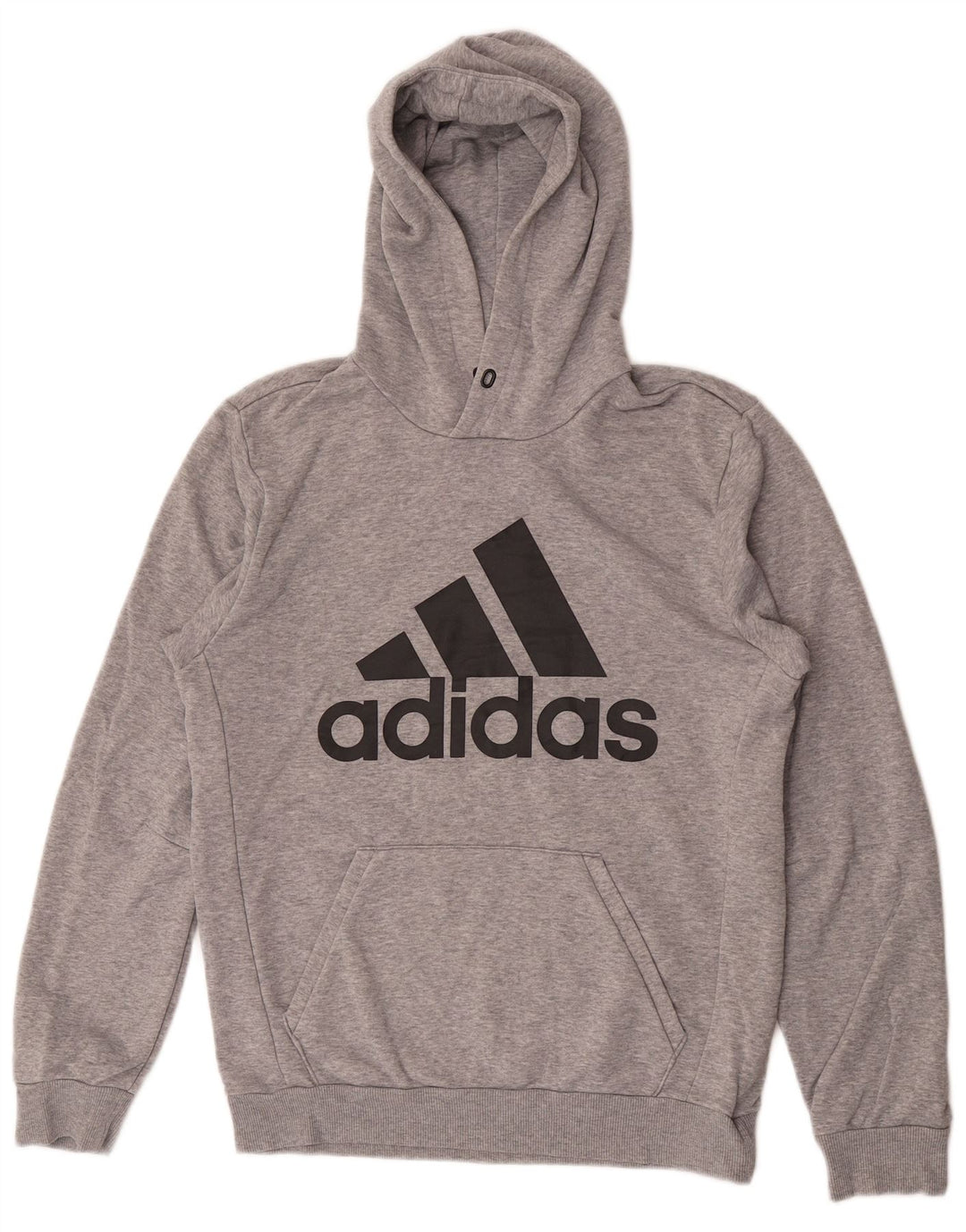 Adidas Mens Graphic Hoodie Jumper Small Grey Cotton