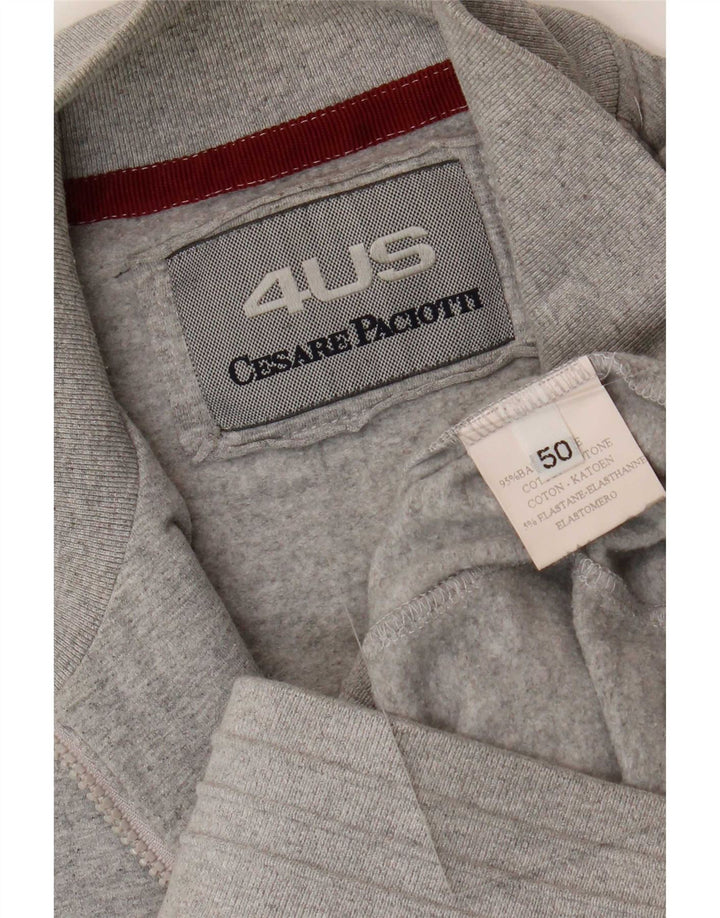 Cesare Paciotti 4US Mens Tracksuit Top Jacket IT 50 Medium Grey Flecked