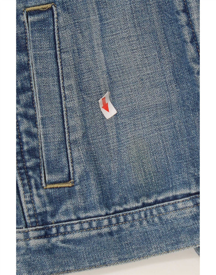 Fcuk Womens Denim Jacket UK 10 Small Blue Cotton