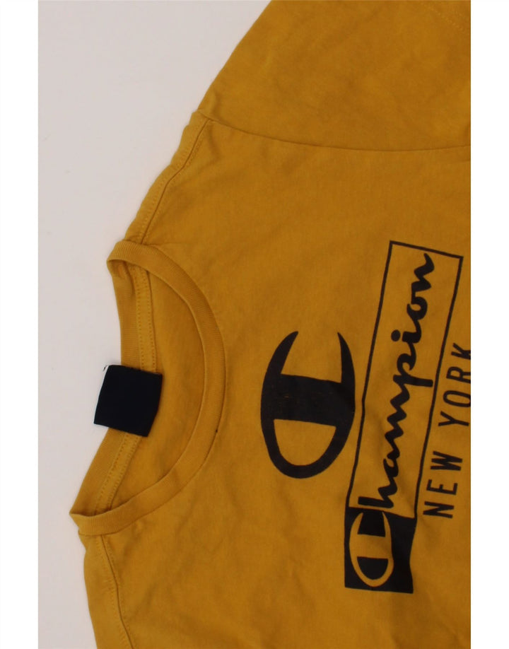CHAMPION Boys Graphic T-Shirt Top 9-10 Years Medium  Yellow Cotton Vintage Champion and Second-Hand Champion from Messina Hembry 