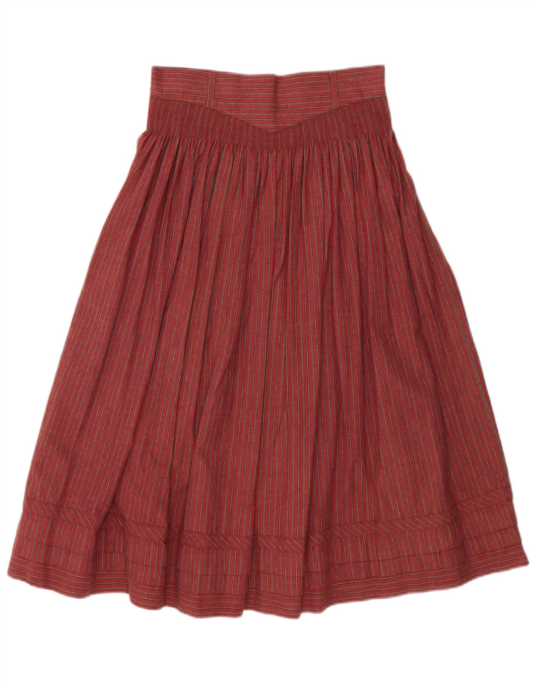 VINTAGE Womens High Waist A-Line Skirt W28 Medium Red Striped Cotton