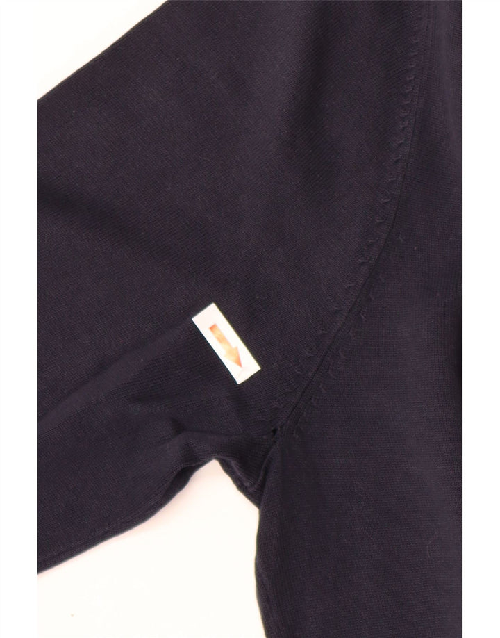 Zara Mens V-Neck Jumper Sweater Medium Navy Blue Cotton