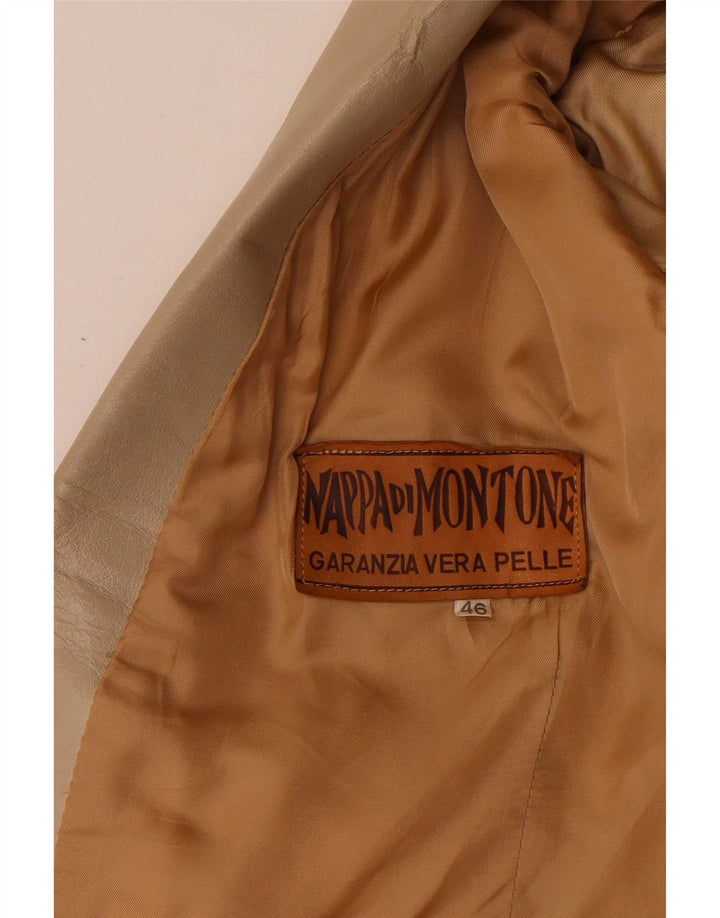 Vintage Womens Double Breasted Blazer Jacket IT 42 Medium Beige
