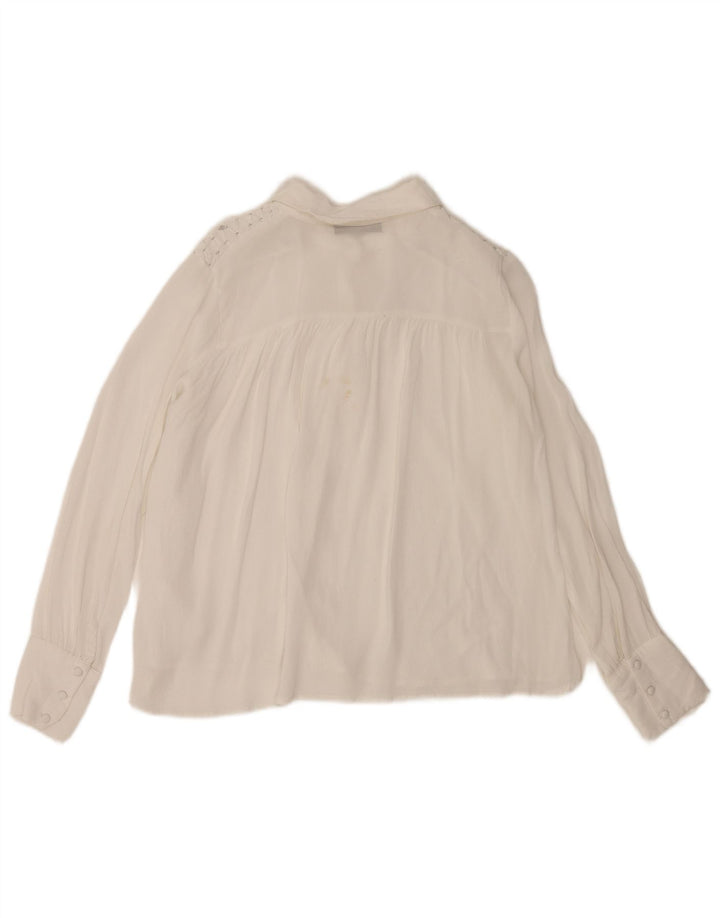 Zara Womens Long Sleeve Regular Fit Shirt UK 12 Medium White