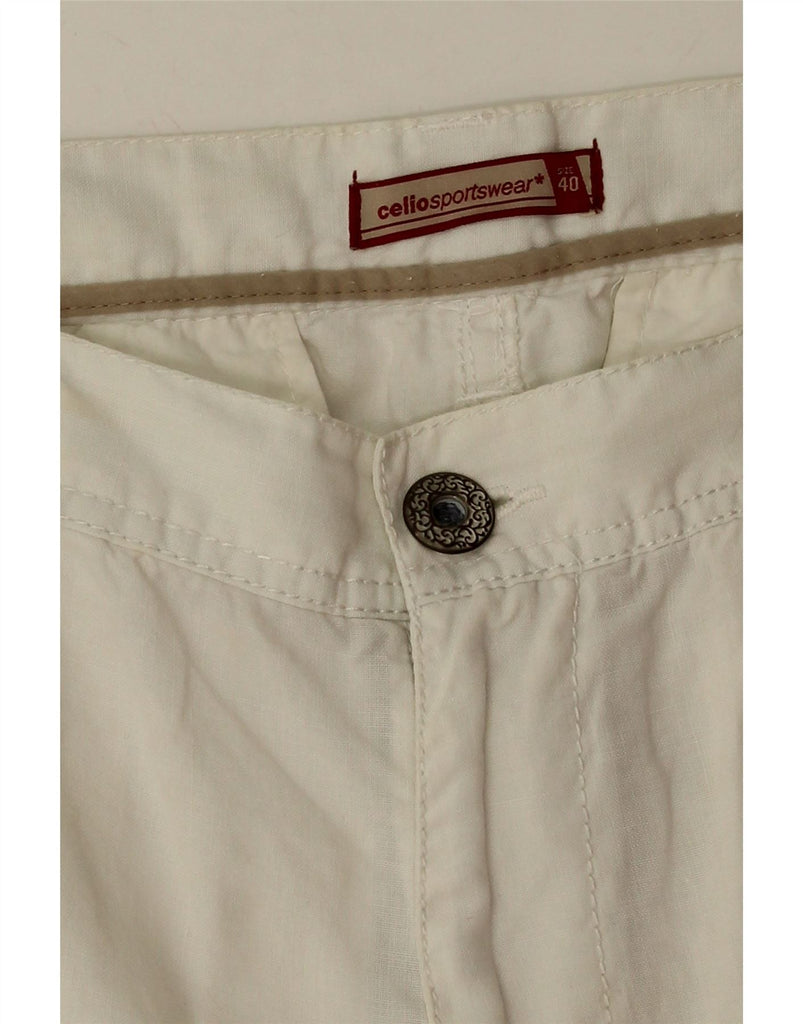 CELIO Womens Straight Chino Trousers EU 40 Medium W32 L34 White Vintage Celio and Second-Hand Celio from Messina Hembry 