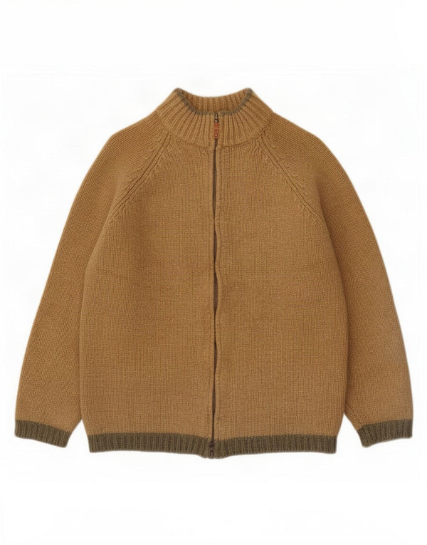 Massimo Dutti Womens Cardigan Sweater UK 18 XL Brown Wool