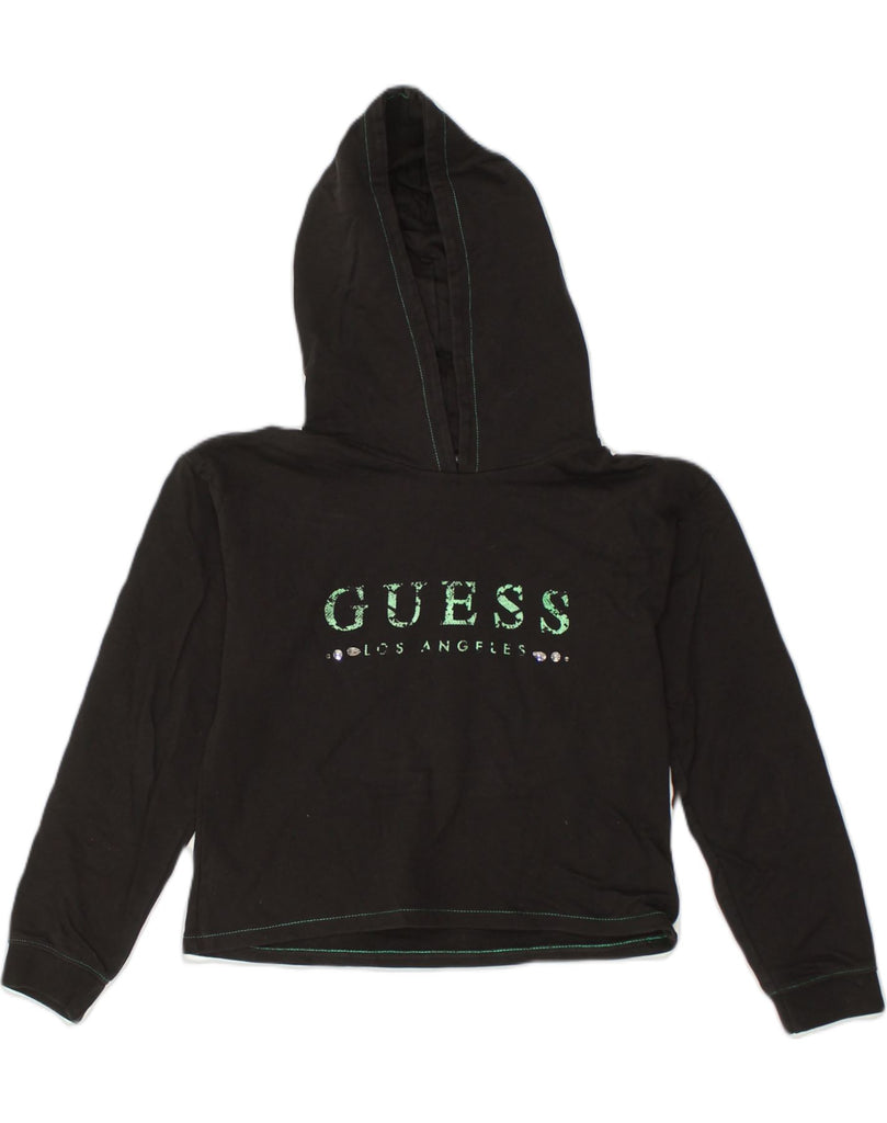 GUESS Girls Graphic Hoodie Jumper 11-12 Years Black | Vintage Guess | Thrift | Second-Hand Guess | Used Clothing | Messina Hembry 