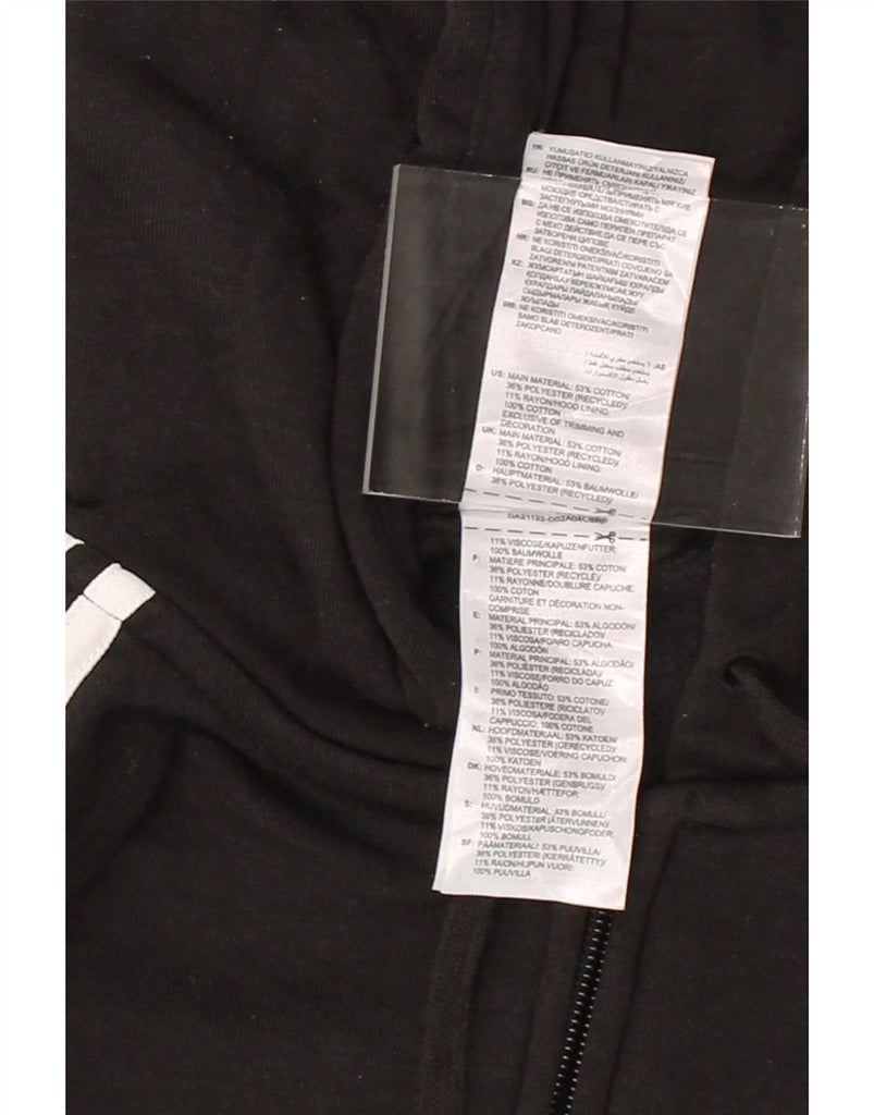 ADIDAS Womens Zip Hoodie Sweater UK 12/14 Medium Black Cotton Vintage Adidas and Second-Hand Adidas from Messina Hembry 