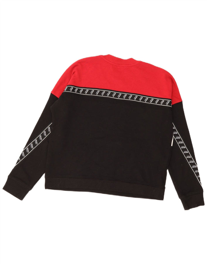 Dkny Womens Graphic Sweatshirt Jumper UK 10 Small Multicoloured Colourblock
