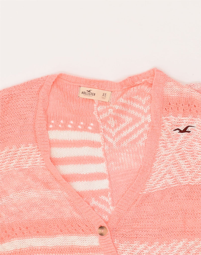 HOLLISTER Womens Loose Fit Crazy Pattern Cardigan Sweater UK 6 XS Pink | Vintage Hollister | Thrift | Second-Hand Hollister | Used Clothing | Messina Hembry 