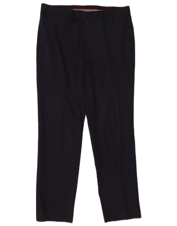 Marks & Spencer Mens Slim Fit Suit Trousers W36 L31 Navy Blue Wool