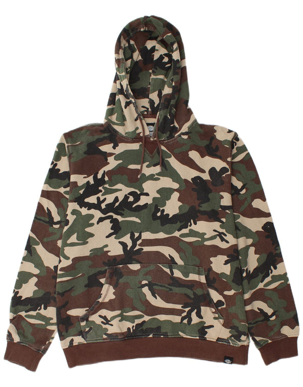 DICKIES Mens Hoodie Jumper Large Khaki Camouflage