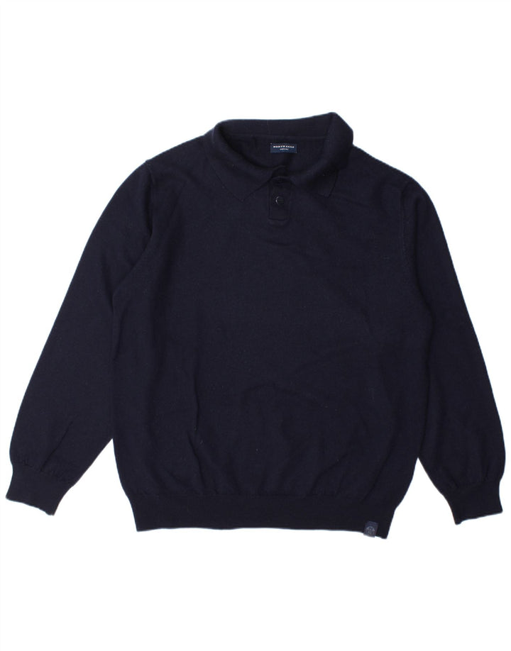 North Sails Mens Polo Neck Jumper Sweater XL Navy Blue Wool