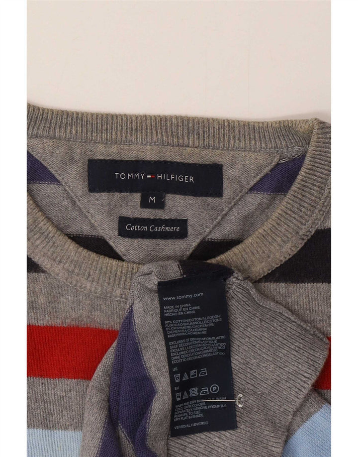 Tommy Hilfiger Mens Crew Neck Jumper Sweater Medium Multicoloured Striped