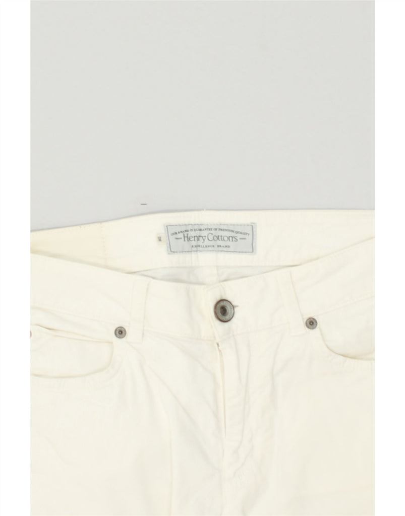 HENRY COTTONS Womens Straight Casual Trousers W28 L30 White Cotton | Vintage Henry Cottons | Thrift | Second-Hand Henry Cottons | Used Clothing | Messina Hembry 