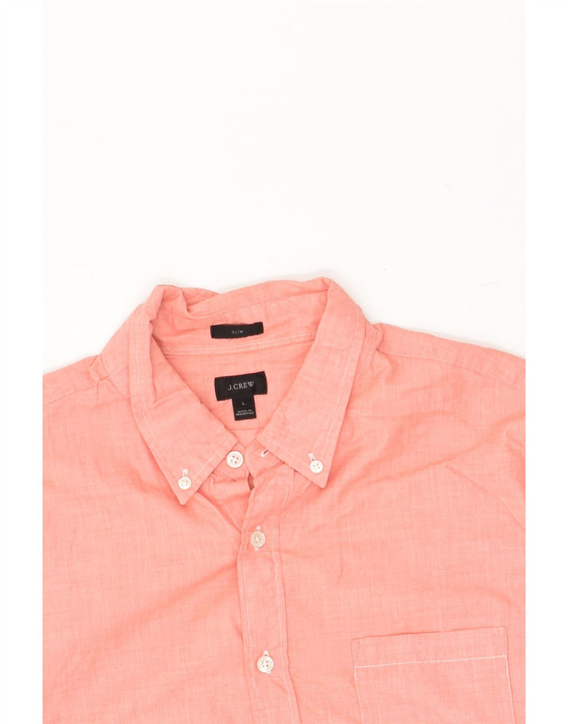 J. CREW Mens Slim Shirt Large Pink Cotton | Vintage J. Crew | Thrift | Second-Hand J. Crew | Used Clothing | Messina Hembry 