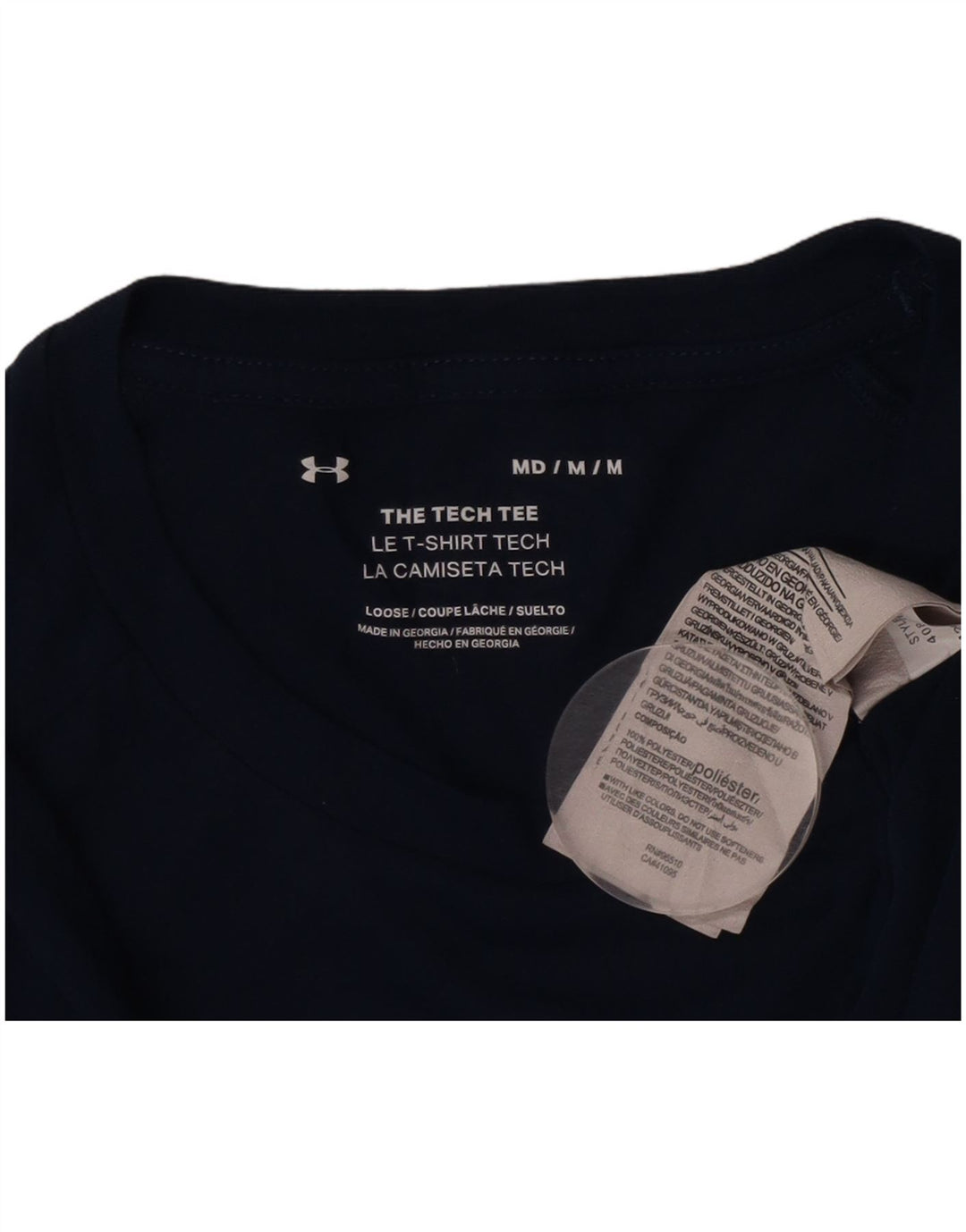 Under Armour Mens T-Shirt Top Medium Navy Blue Polyester