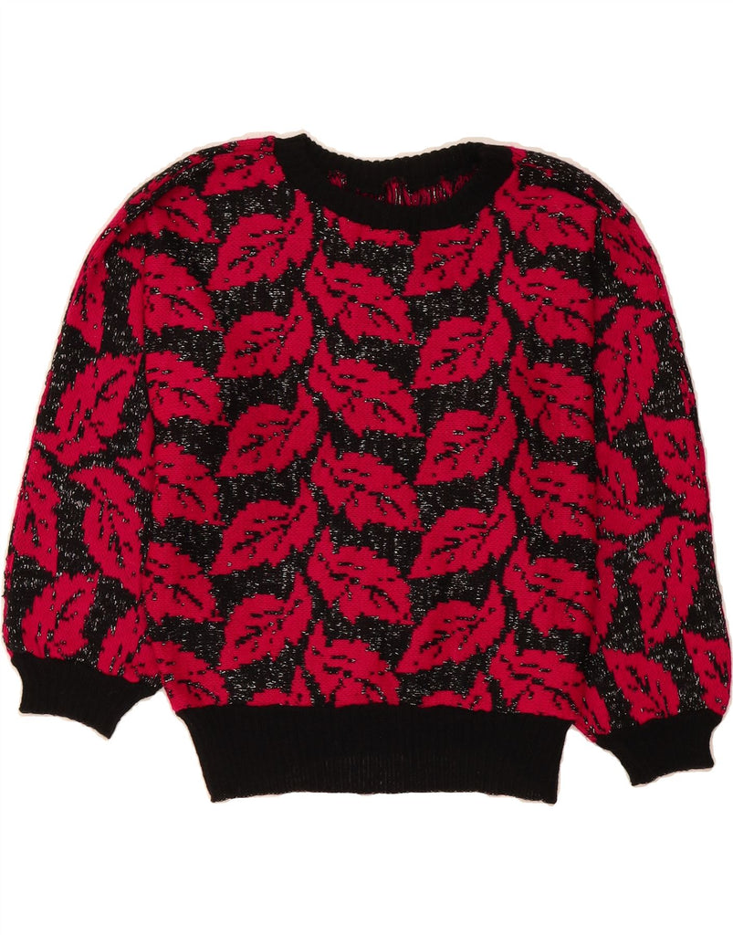 VINTAGE Womens Crop Batwing Boat Neck Jumper Sweater UK 18 XL Red Vintage Vintage and Second-Hand Vintage from Messina Hembry 