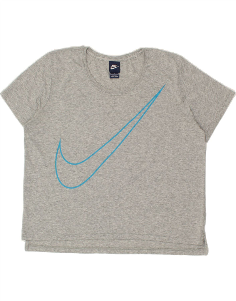 NIKE Womens Oversized Graphic T-Shirt Top UK 14 Medium Grey | Vintage Nike | Thrift | Second-Hand Nike | Used Clothing | Messina Hembry 