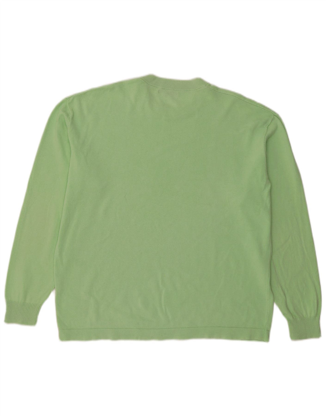 Zara Mens Crew Neck Jumper Sweater Large Green Cotton