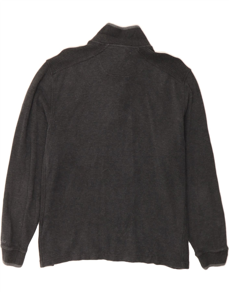 IZOD Mens Zip Neck Jumper Sweater Medium Grey Cotton Vintage Izod and Second-Hand Izod from Messina Hembry 