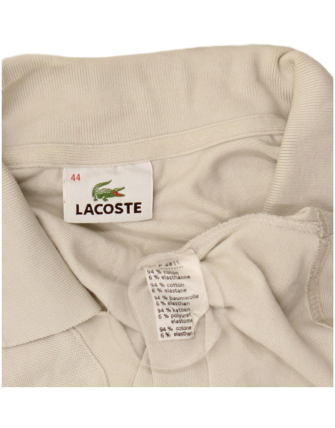 LACOSTE Womens Sleeveless Polo Shirt Size 44 Large White Cotton